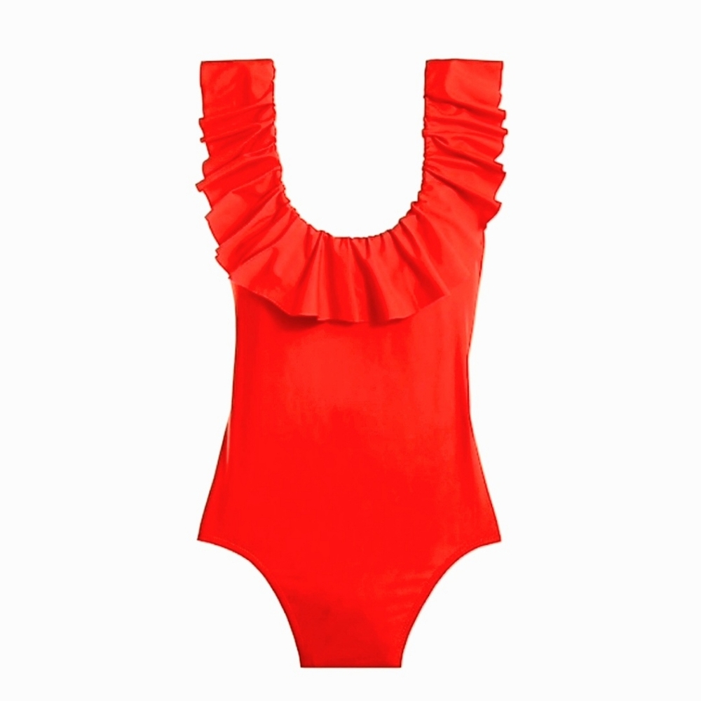 J.Crew Ruffle Scoopback One-Piece Swimsuit